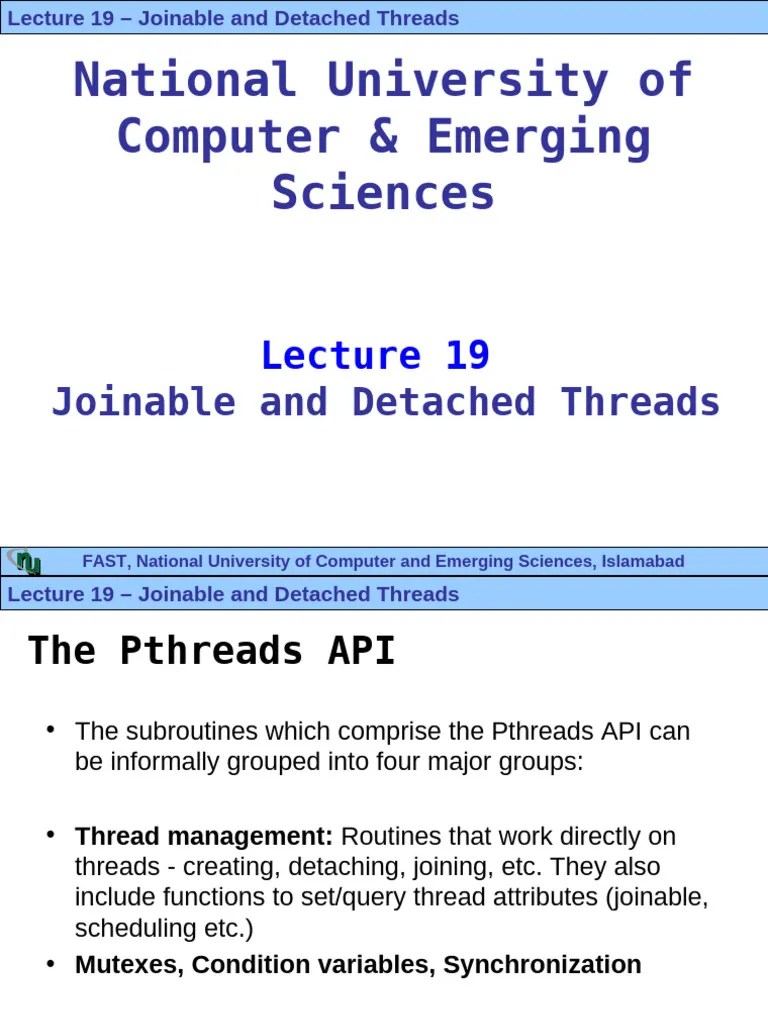 Joinable And Detached Threads | PDF | Parameter (Computer Programming ...