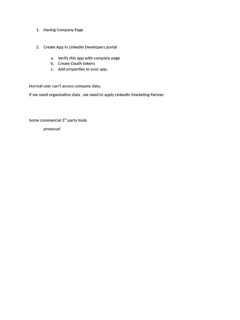 Linkedin API Integration | PDF