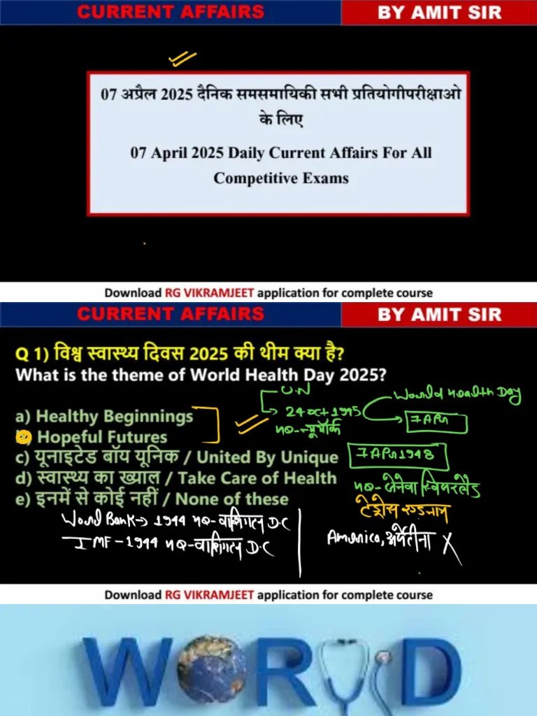 7 April Current Affairs By Amit Jindal Sir - Compressed | PDF