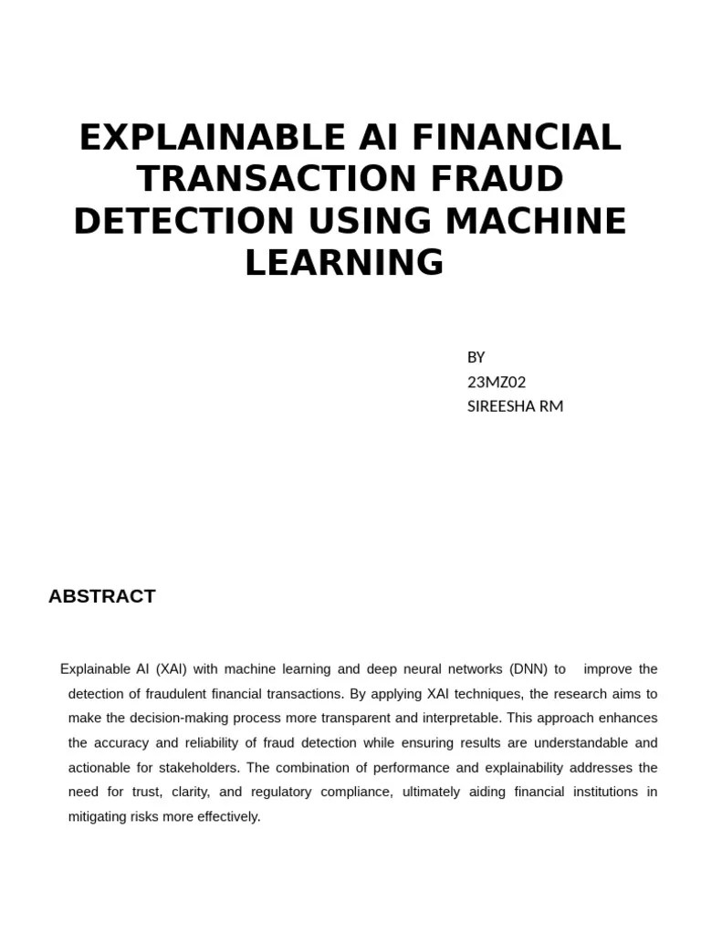 Explainable Ai Financial Transaction Fraud Detection Using Machine ...