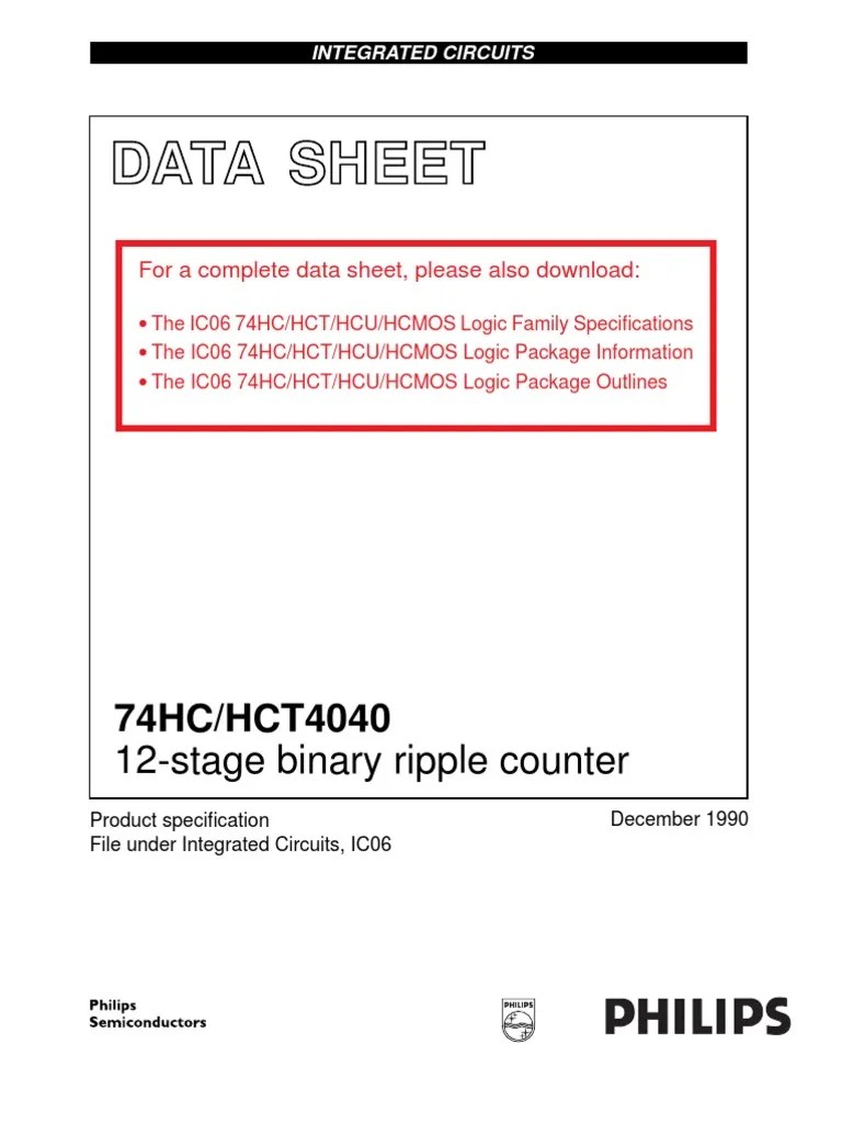 74hc4040 12 Stage Binary Ripple Counter Electricidad