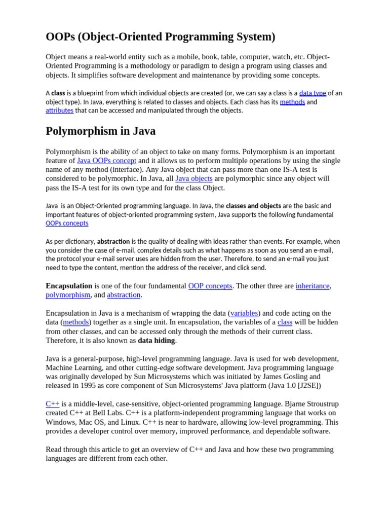 A Class Is A Blueprint From Which Individual Objects Are Created | PDF ...