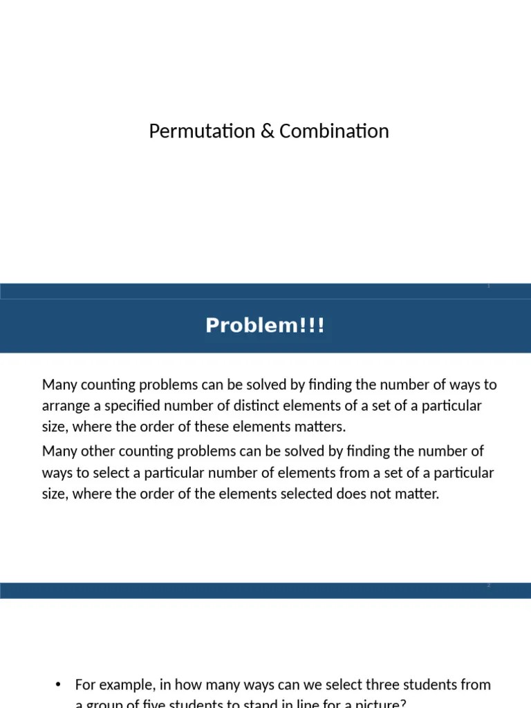 Lecture 7 Permutation Combination | PDF