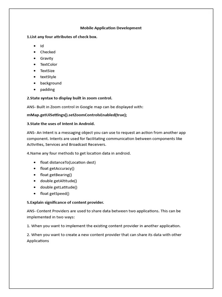 Mobile Application Development | PDF | Google Play | Mobile App