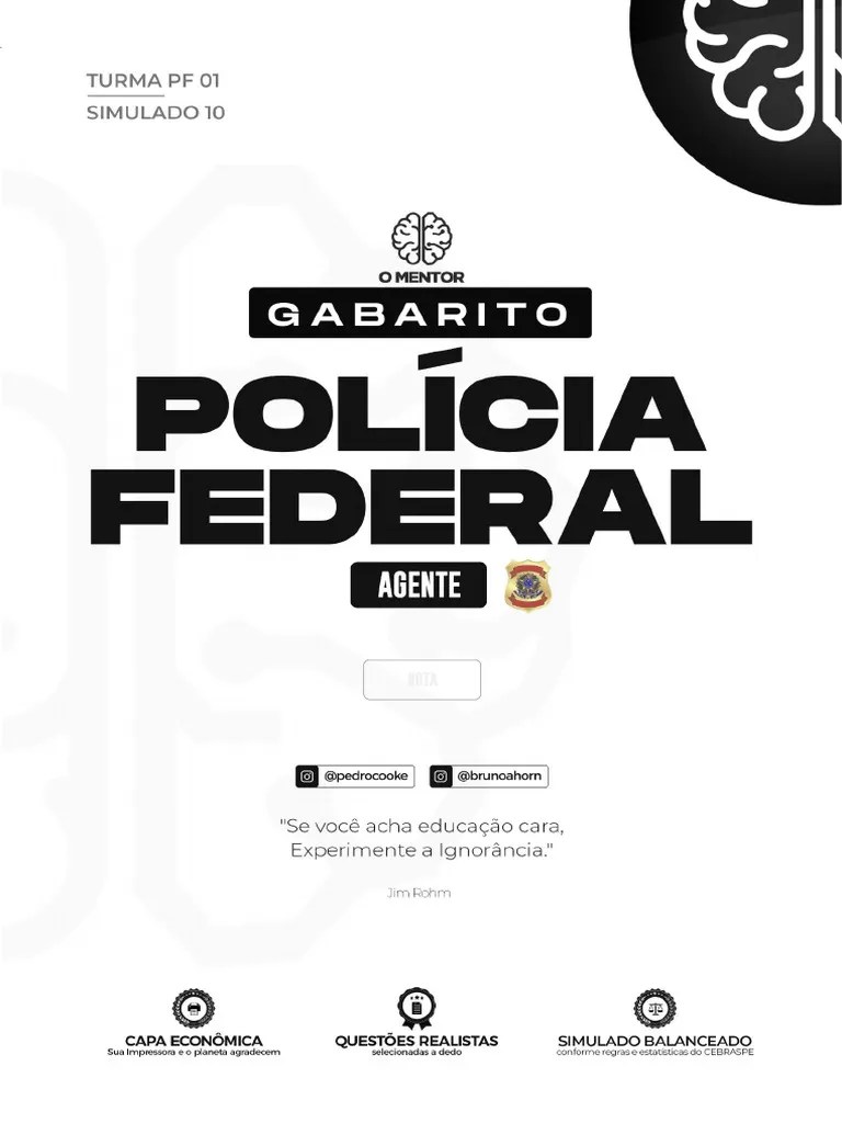 GABARITO Do Simulado Para Agente Da Policia Federal -5 | PDF