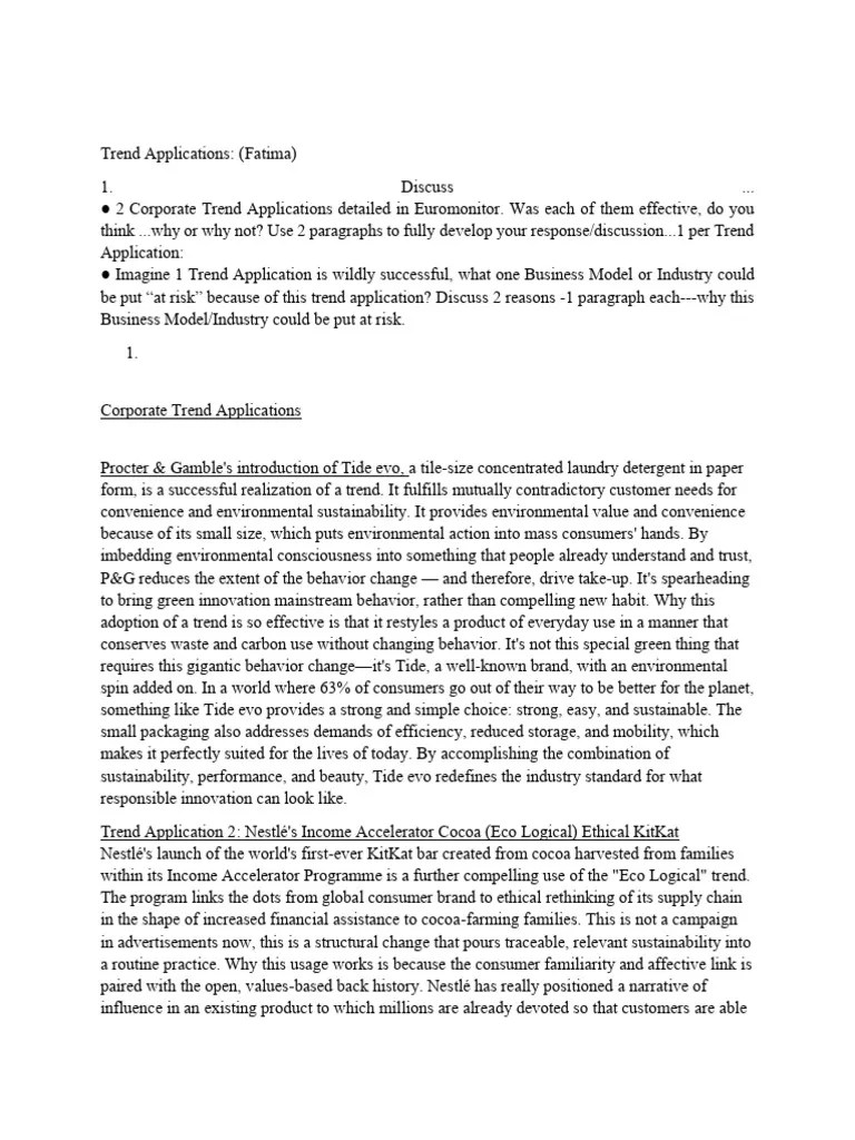 Consumer Trends Analysis MY Question | PDF | Sustainability | Brand