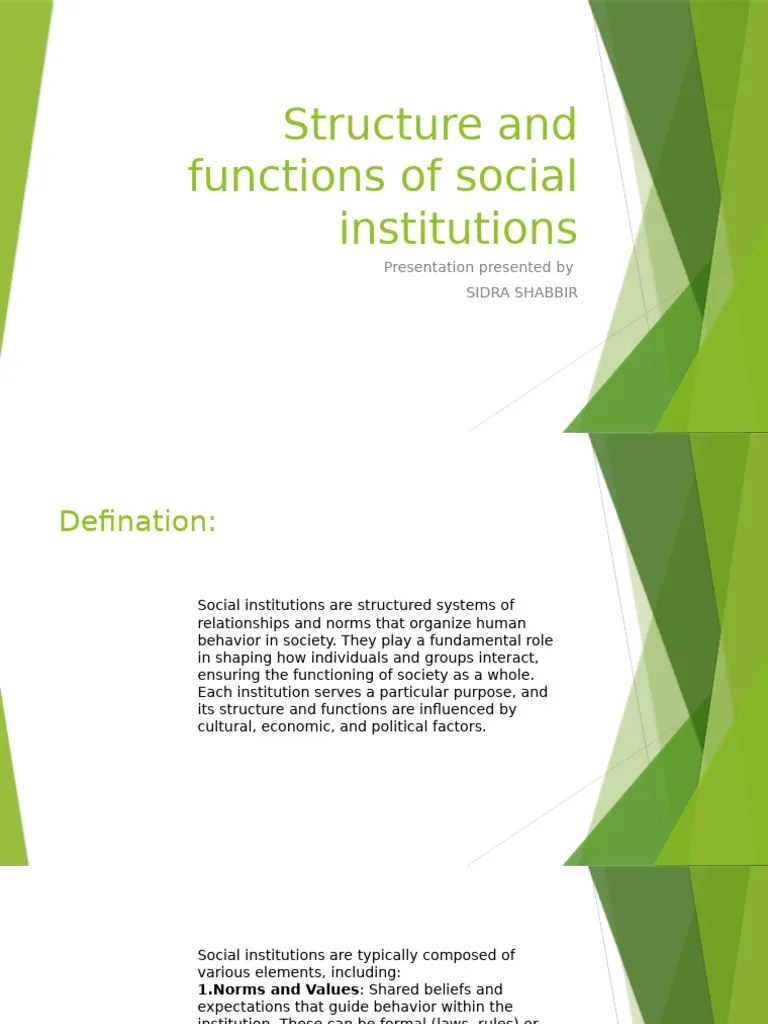 Structure And Functions Of Social Institutions | PDF | Institution | Deviance (Sociology)