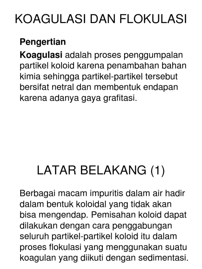 Koagulasi Flokulasi | PDF