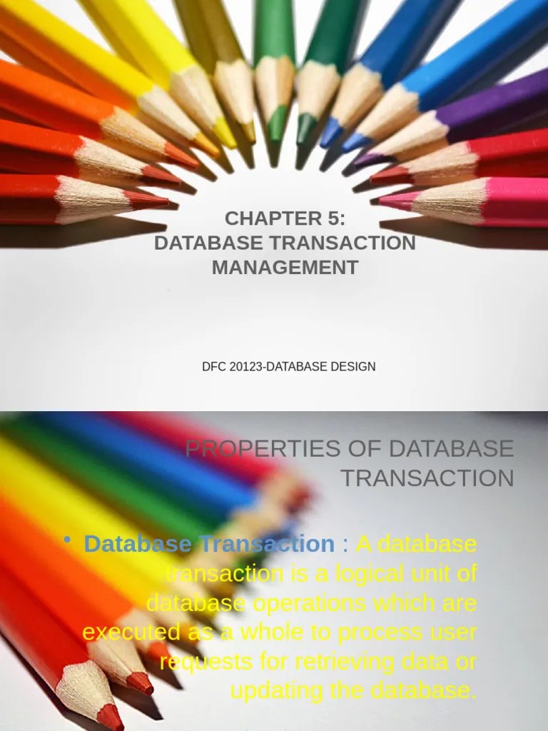 Chap 5 Database Transaction Management | PDF | Database Transaction ...