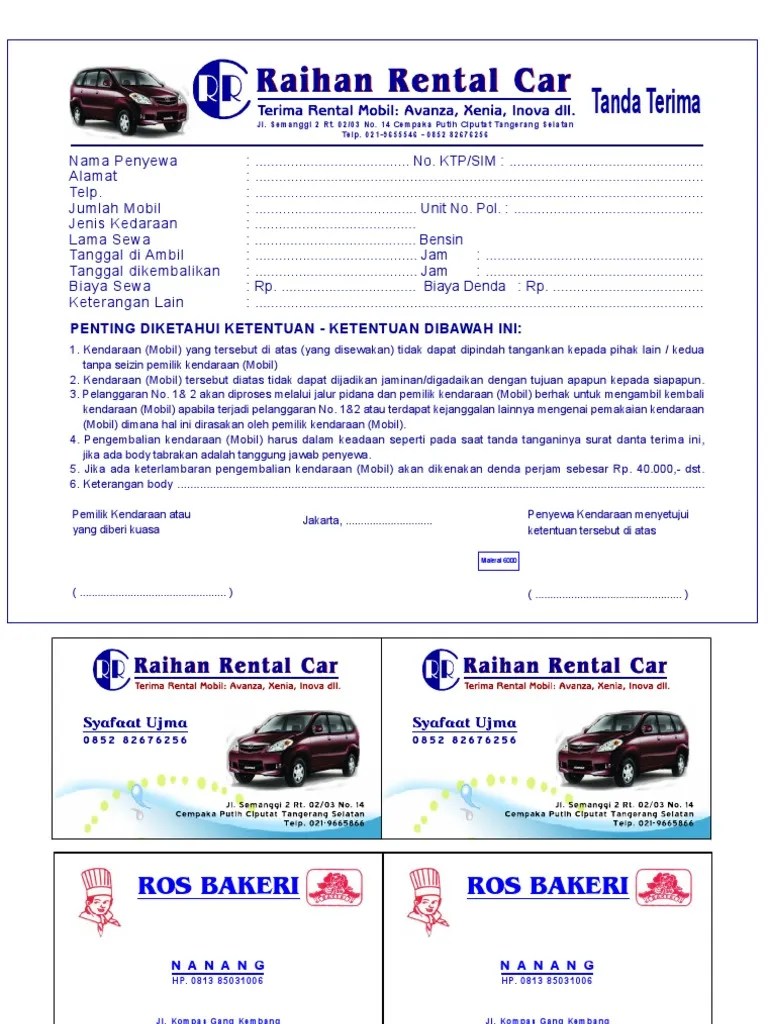 Konsep kwitansi sebenarnya sudah ada sejak sekitar 3200 sm di era mesopotamia kuno. Cari Gambar Kwitansi Rental Mobil