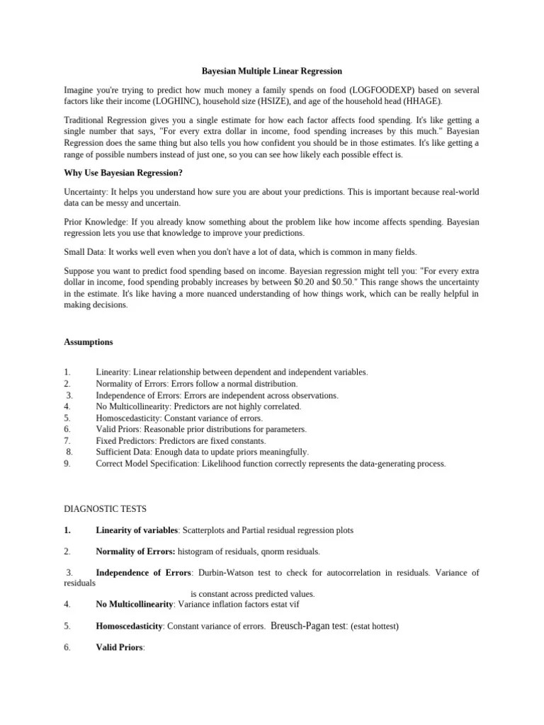 Bayesian Multiple Linear Regression | PDF | Regression Analysis ...