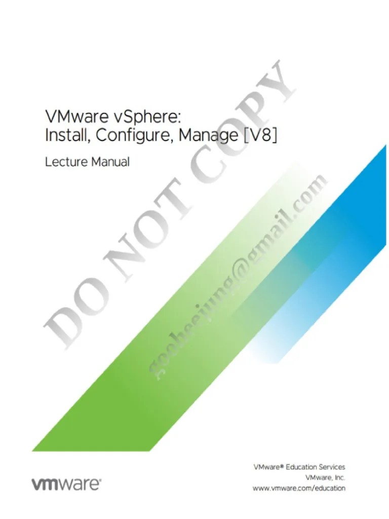 VMware VSphere Install Configure Manage V8 STUDENT Manual | PDF | V Mware | Computer Architecture