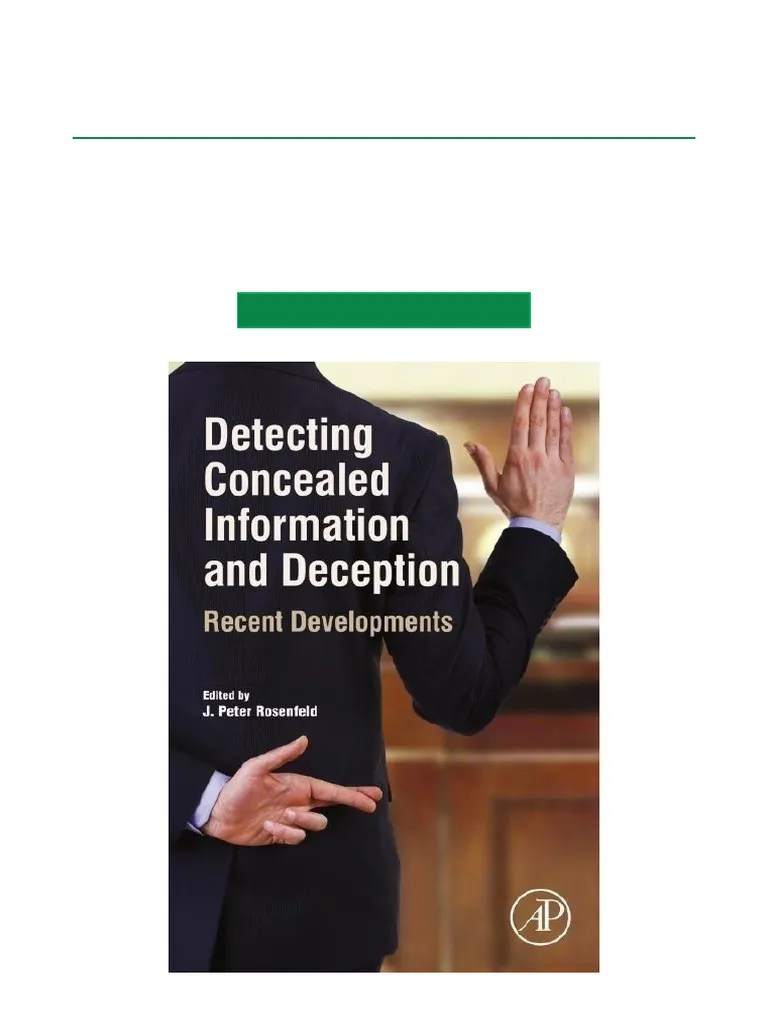 Detecting Concealed Information And Deception Recent Developments High-Quality Download | PDF ...