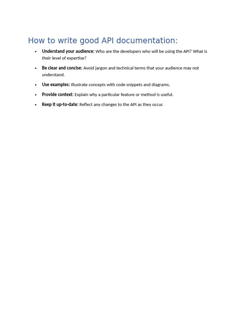 How To Write Good Api Documentation 3 Pdf
