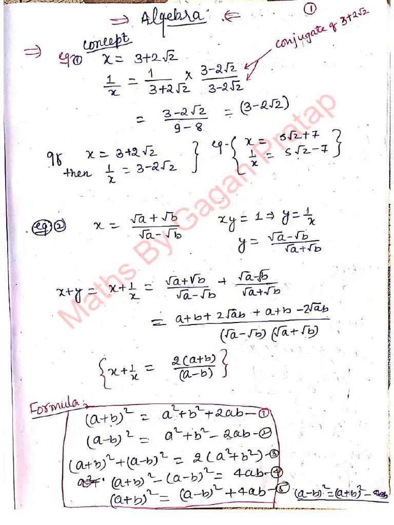 Algebra Class Notes Pdf