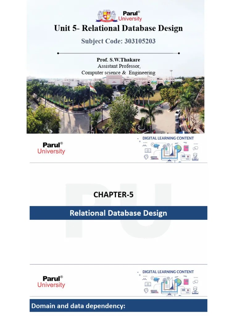 Unit 5 Relational Database Design | PDF | Computer Data | Software Design