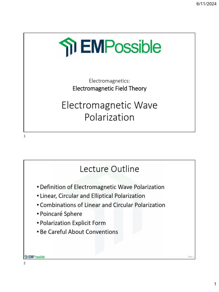 Lecture Wave Polarization | PDF | Polarization (Waves) | Waves