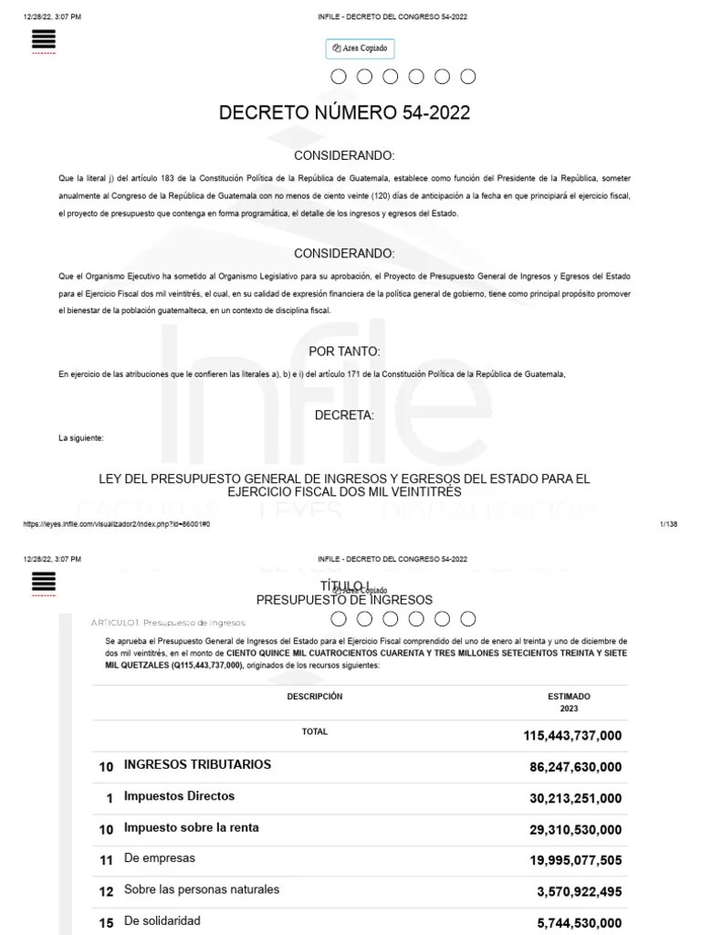 Ley Del Presupuesto General De Ingresos Y Egresos Del Estado Para El ...