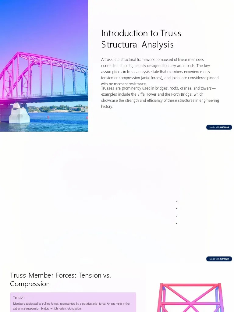 Introduction To Truss Structural Analysis | PDF | Truss | Structural ...