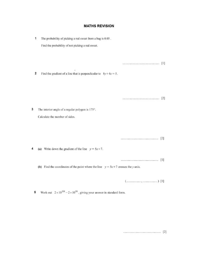 Maths Revision Resource | PDF