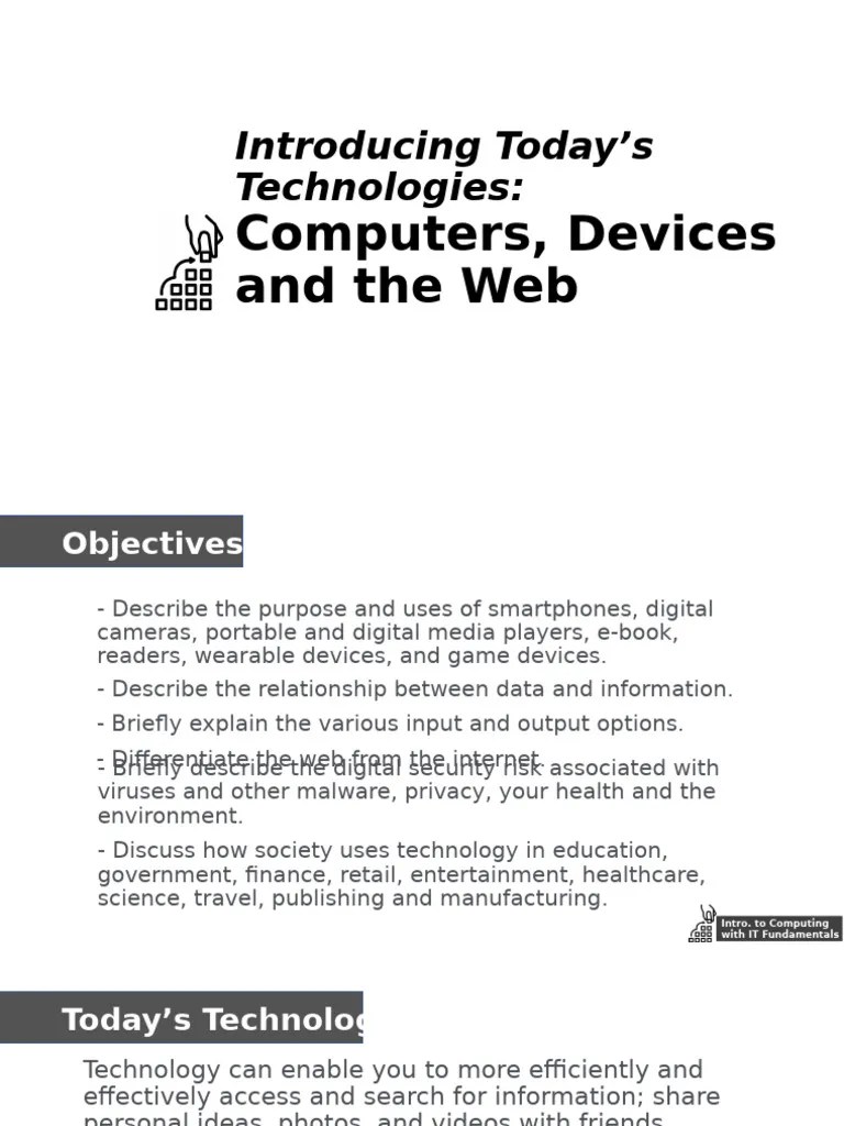 Module 1 Introducing Todays Technologies Computers, Devices, And The Web | PDF | Computer Data ...