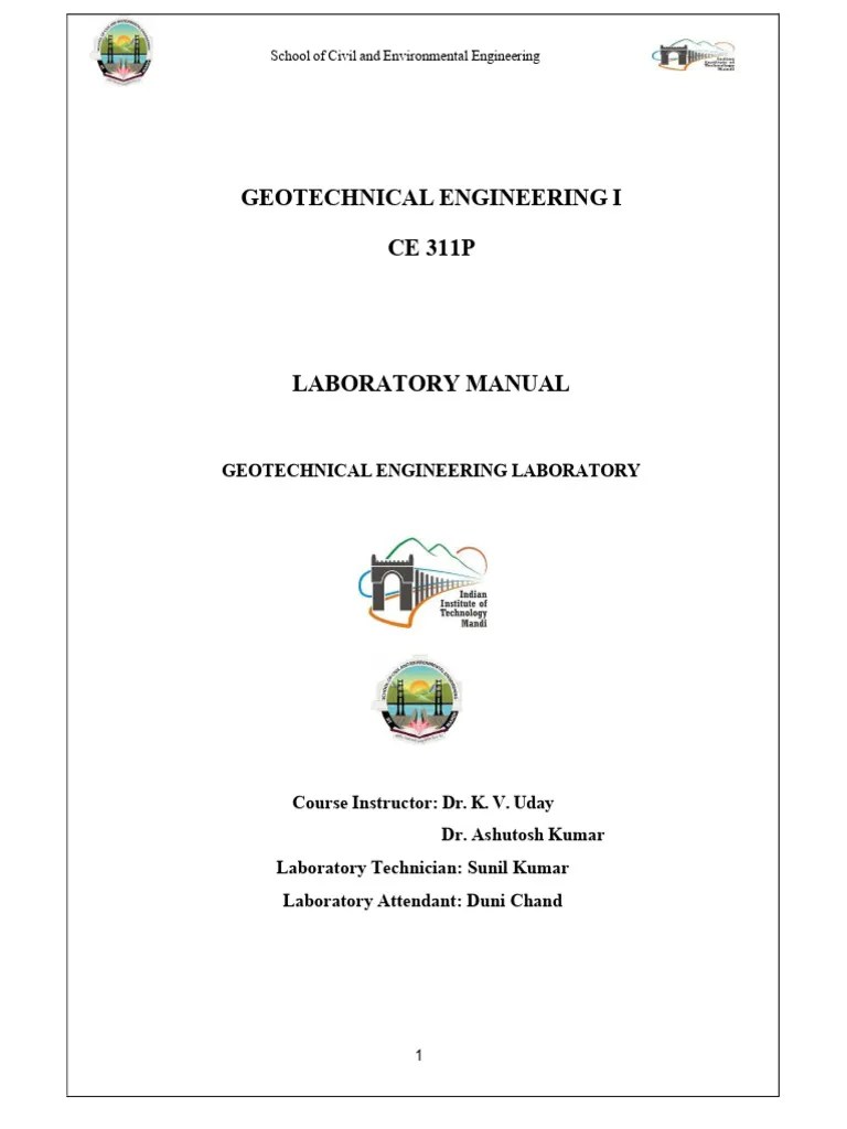Geotech Lab Manual | PDF