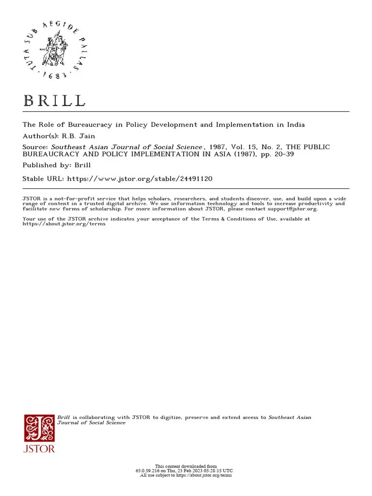 The Role Of Bureaucracy In Policy Development And Implementation In ...
