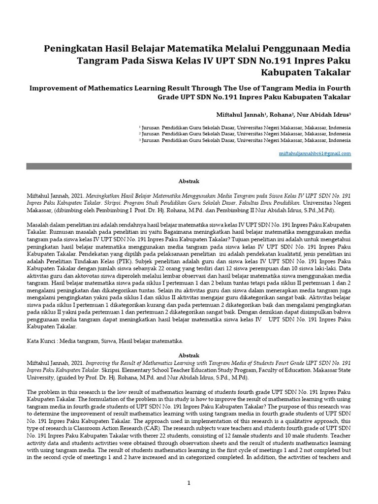 Artikel - Miftahul Jannah - Universitas Negeri Makassar | PDF