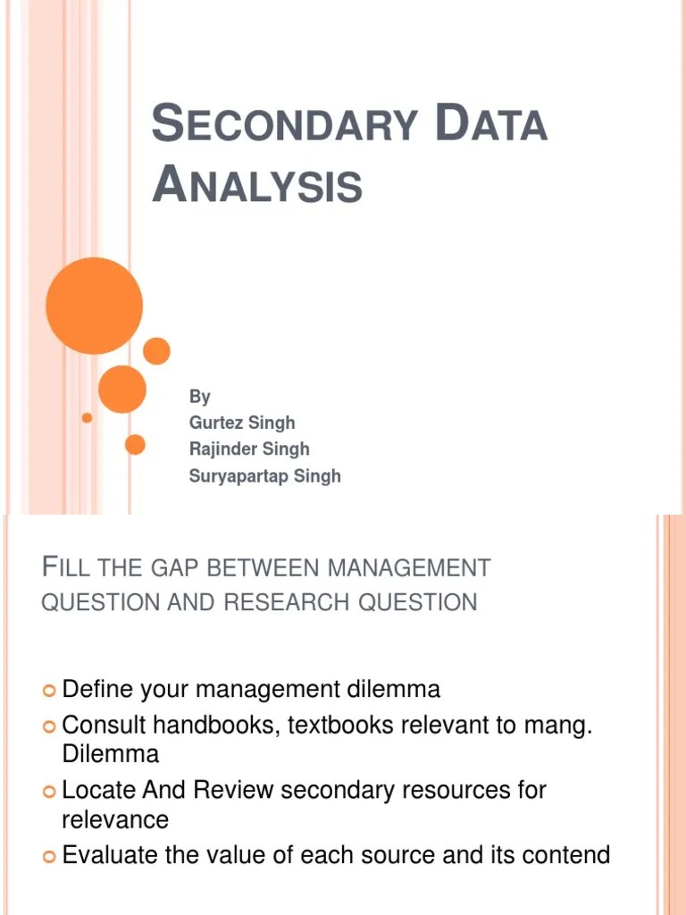 Secondary Data Analysis | PDF | Data Warehouse | Data