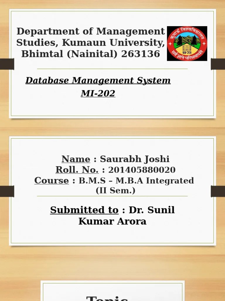 DBMS Presentation - Concurrency Control | PDF | Database Transaction ...