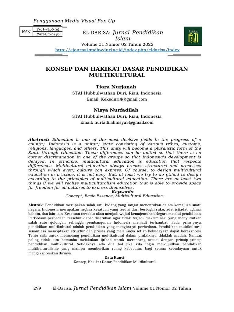 Konsep Dan Hakikat Dasar Pendidikan Multikultural | PDF