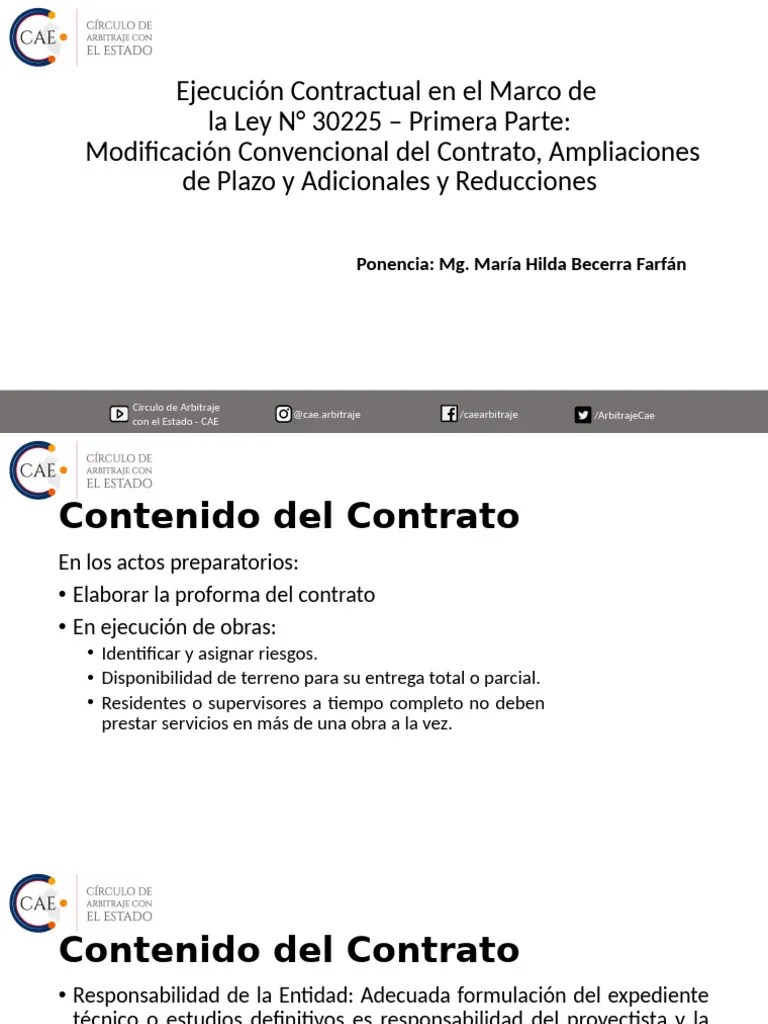 Ejecucion Contractual En El Marco De La Ley N 30225 Primera Parte | PDF