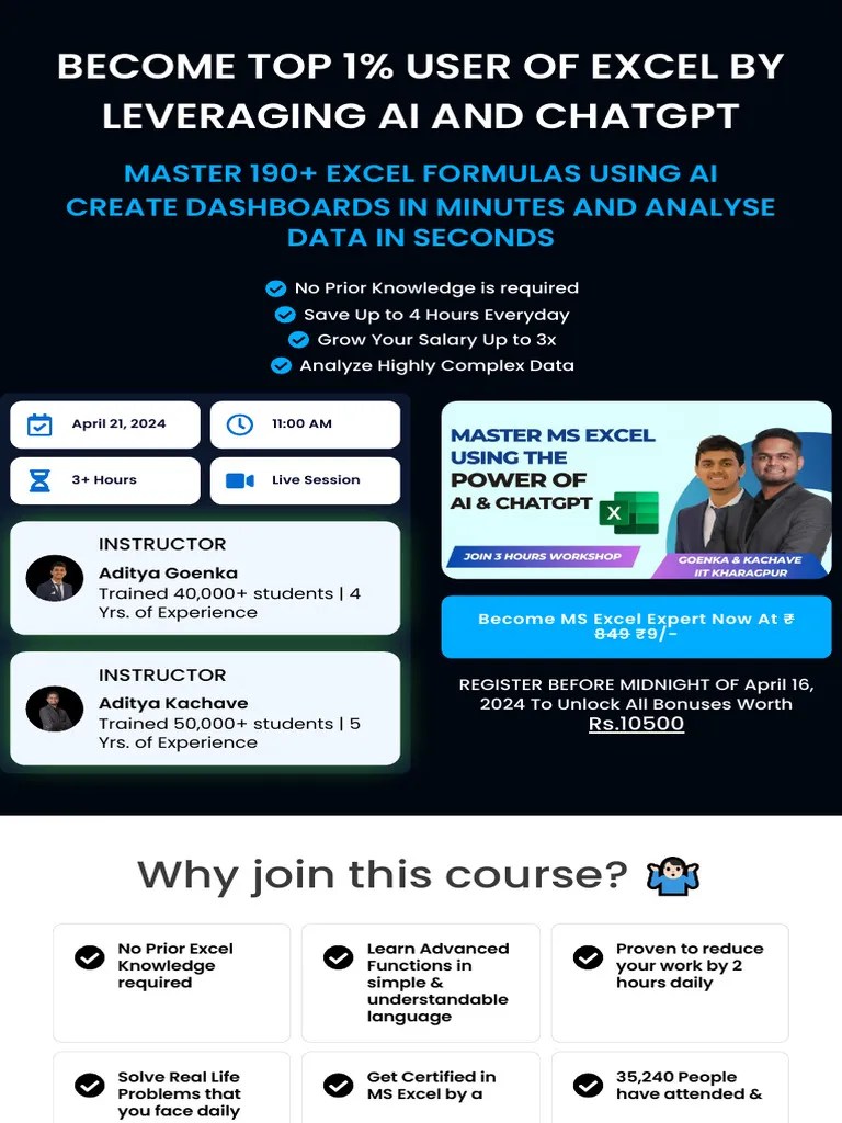 Advance Data Analytics Using MS Excel - Office Master | PDF ...