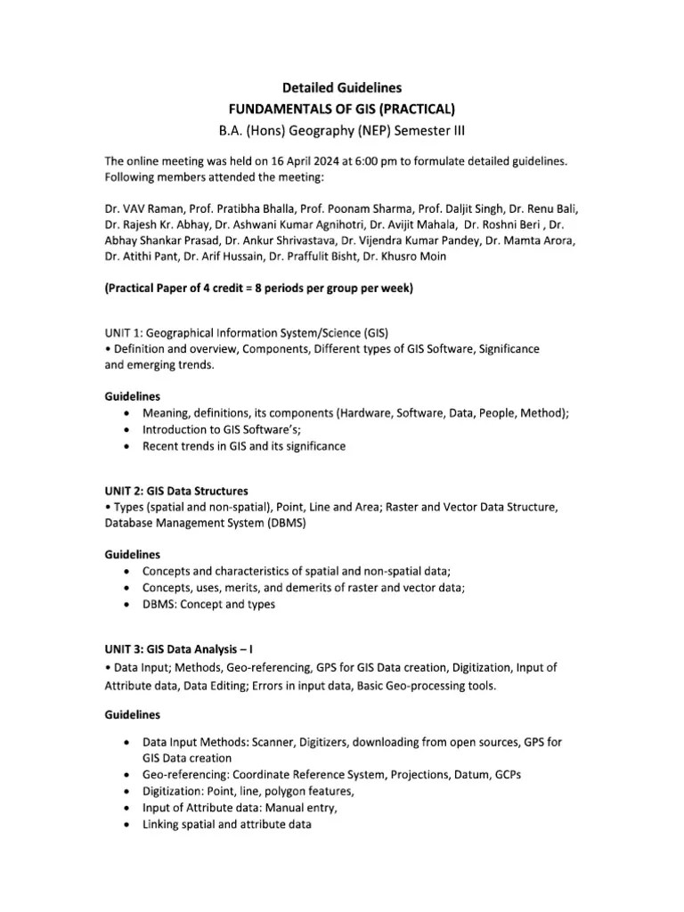 Fundamental Of GIS, IV Semester, Hons | PDF