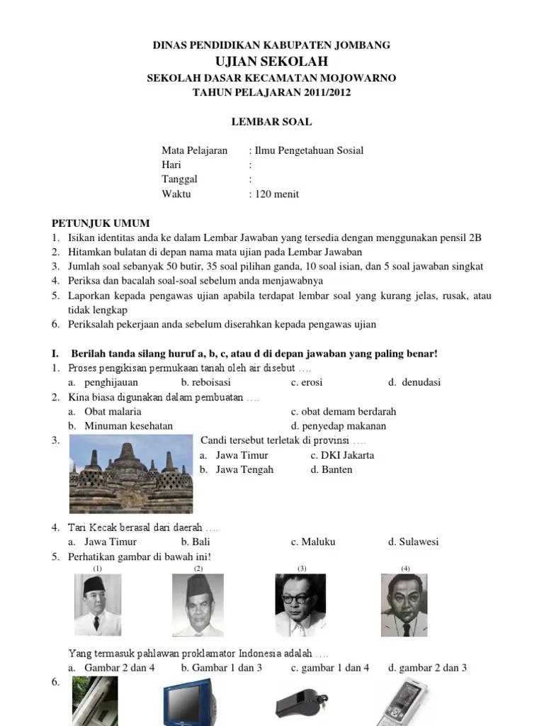 Oke langsung saja, simak contoh soal pts ips kelas 6 sd semester 1 berikut ini. Latihan Soal Ujioan Sekolah Ips Sd 2020 Beinyu Com