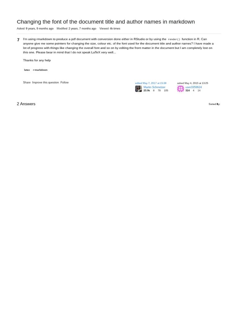 Latex - Changing The Font Of The Document Title And Author Names In ...