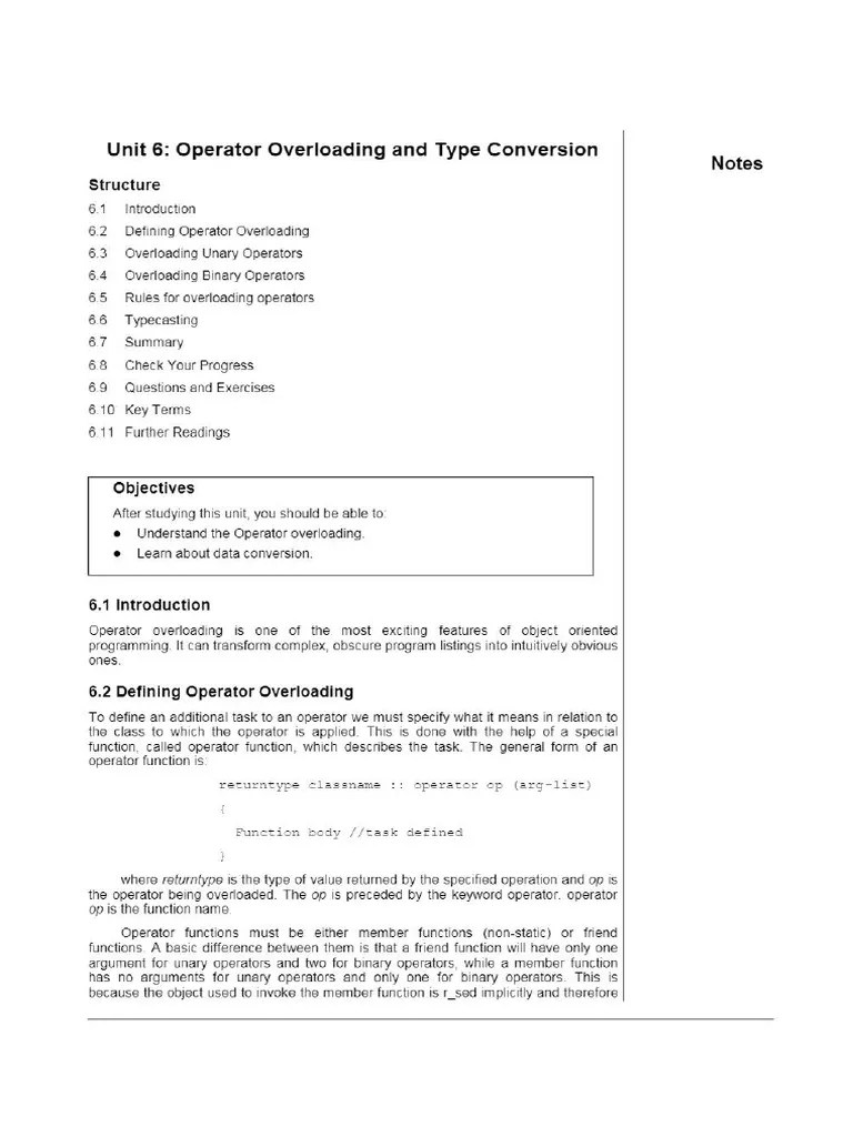 Operator Overloading And Type Conversion | PDF