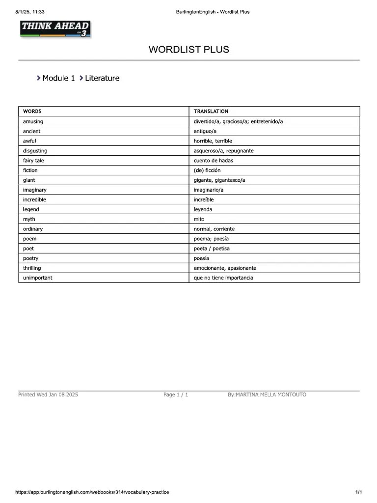 Module 1c Vocabulary Pdf