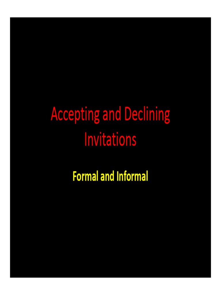Accepting And Declining Invitations | PDF