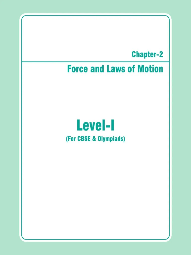 Force And Laws Of Motion 9 Aakash | PDF