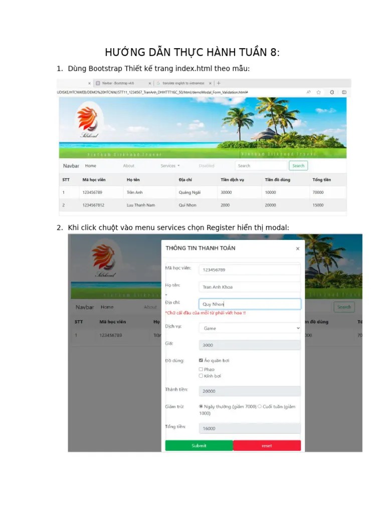Bai Tap Bootstrap Pdf