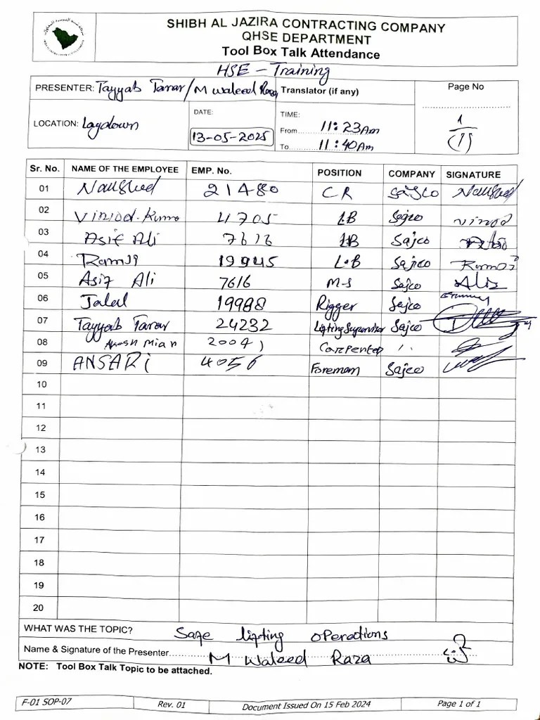 Safe Lifting Operation Training | PDF