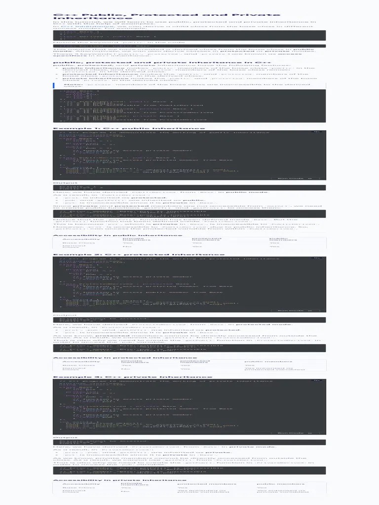 C++ Public, Protected And Private Inheritance | PDF | Inheritance ...