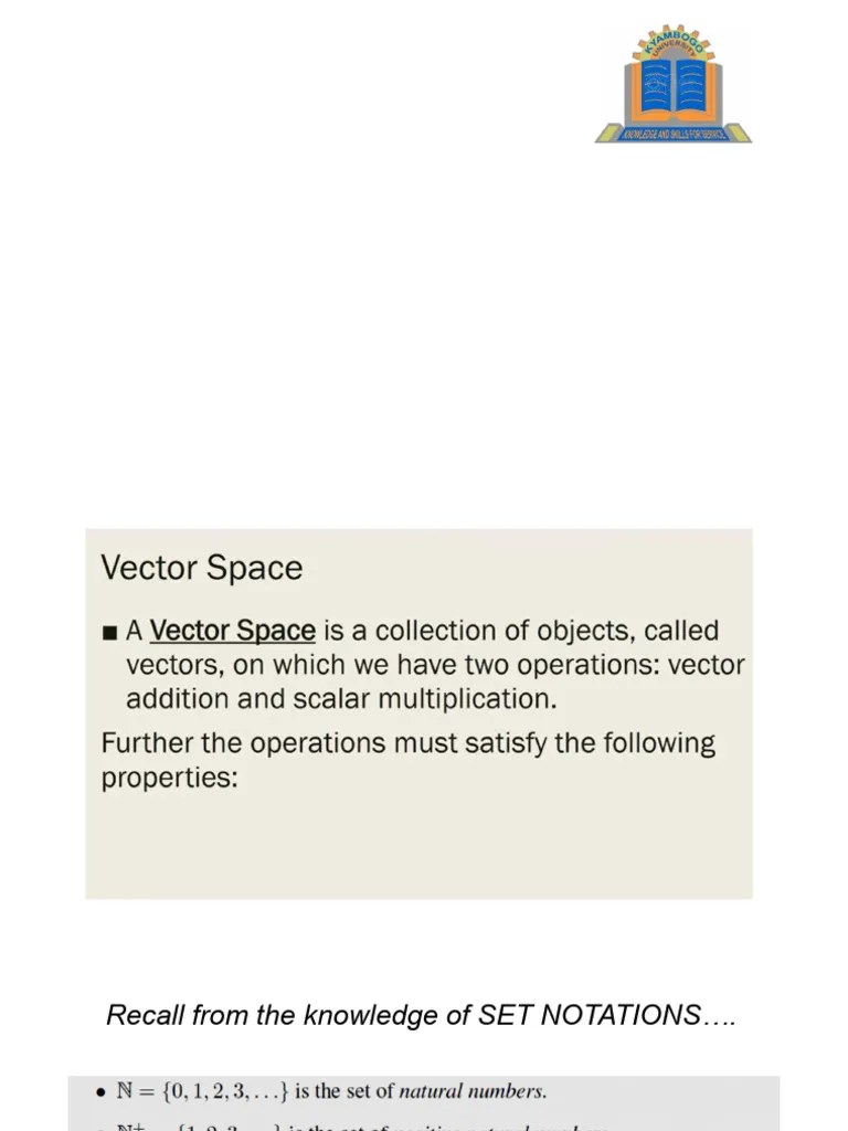 TCEM1101 Presentation Slides_6.0 Linear Algebra_Vectors Spaces_Subspaces | PDF