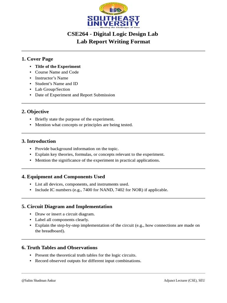 Lab Report Writing Format Pdf