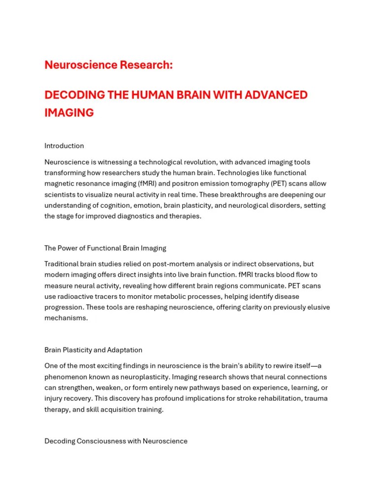 Neuroscience Research Decoding The Human Brain With Advanced | PDF ...