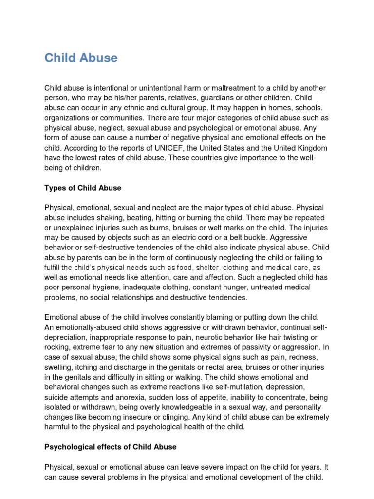 Child Abuse | PDF | Child Abuse | Mental Disorder