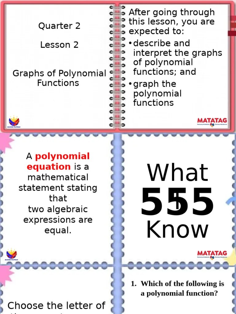 Graphs Of Polynomial Functions | PDF | Polynomial | Zero Of A Function
