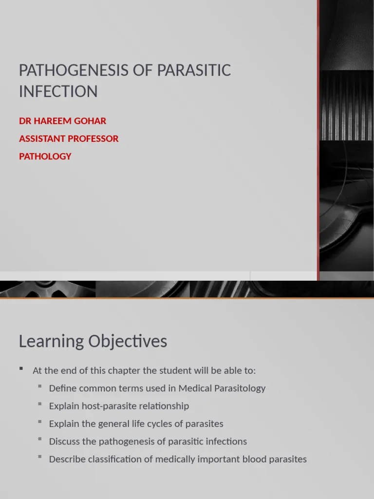 Pathogenesis Of Parasitic Infection | PDF | Parasitism | Diseases And Disorders