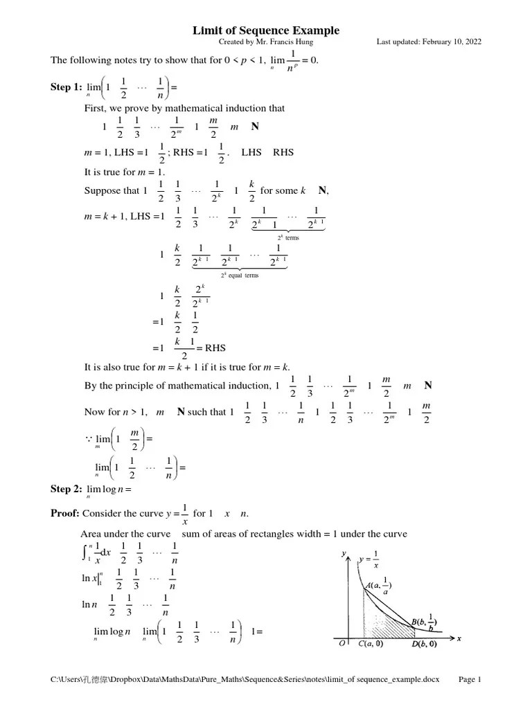 Limit Of Sequence Example | PDF | Mathematical Analysis | Mathematics